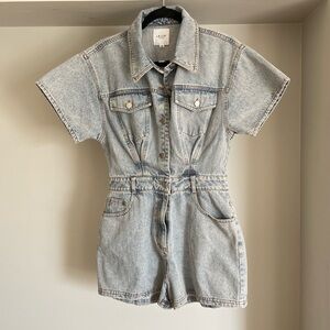 Le Lis Light Blue Denim Romper